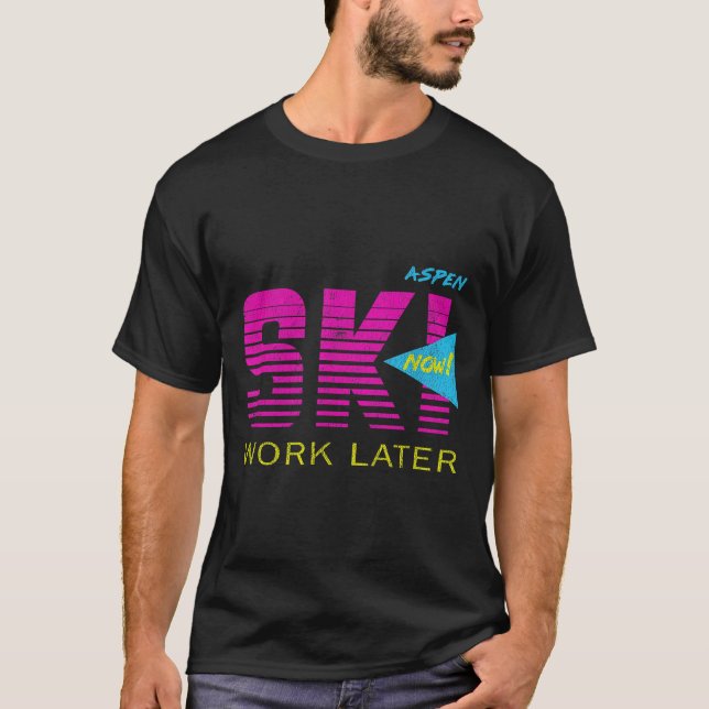 Camiseta Retro Aspen 80s Colorado Skiing Tee (Frente)