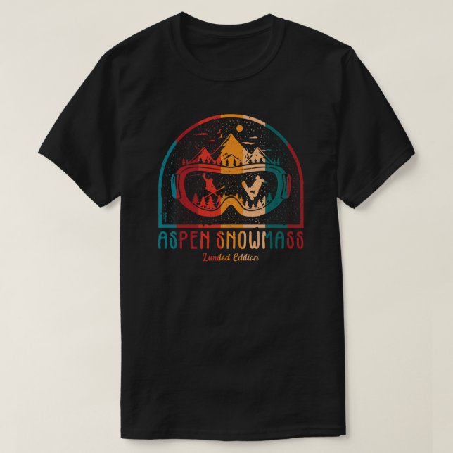 Camiseta Retro Aspen Snowmass Ski Adventure está esperando (Frente do Design)