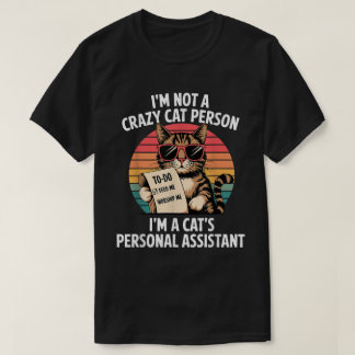 Camiseta Retro Assistente Pessoal Gato Engraçado