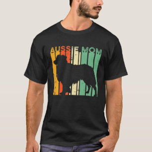 Camiseta Retro Aussie Mãe Vintage Cute Australiano Shepherd