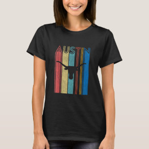 Camiseta Retro Austin Longhorn Silhout Skull Tex