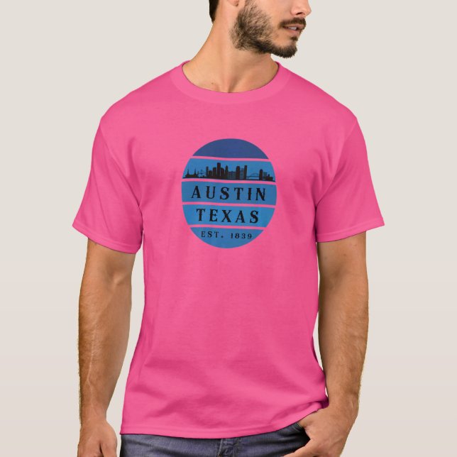 Camiseta Retro Austin Texas Vintage Sunset (Frente)