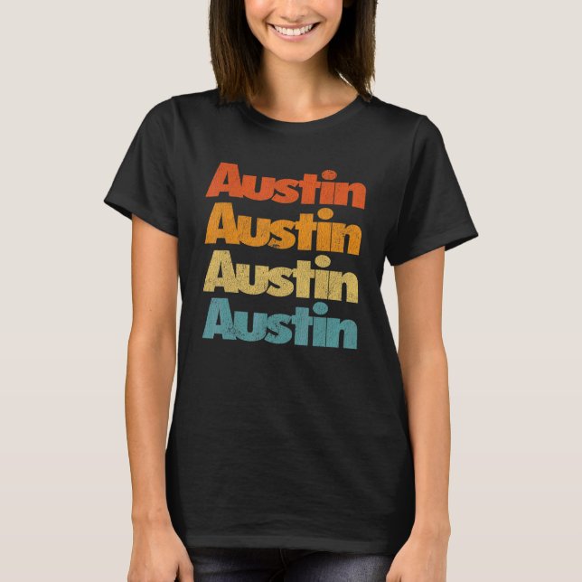 Camiseta Retro Austin Vintage Austin Pride Texas Austin (Frente)