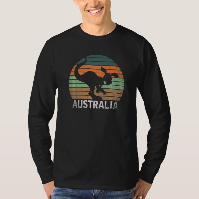 Camiseta Retro Austrália Kangaroo Aussie Animal Austrália (Frente)