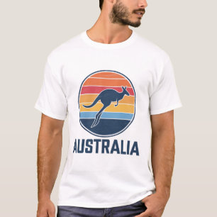Camiseta Retro australiano Sunset Animal pulando canguru