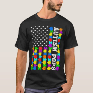 Camiseta Retro Autismo Pop American Flag Love Autism Awaren