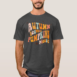 Camiseta Retro Autumn Deixa Pumpkin Por Favor Cair Vibes Do