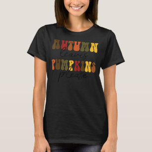 Camiseta Retro Autumn Deixa Pumpkin Por Favor Cair Vibes Do