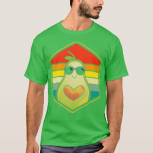 Camiseta Retro Avocado Keto Dieta Avocado Seed Coração Lega