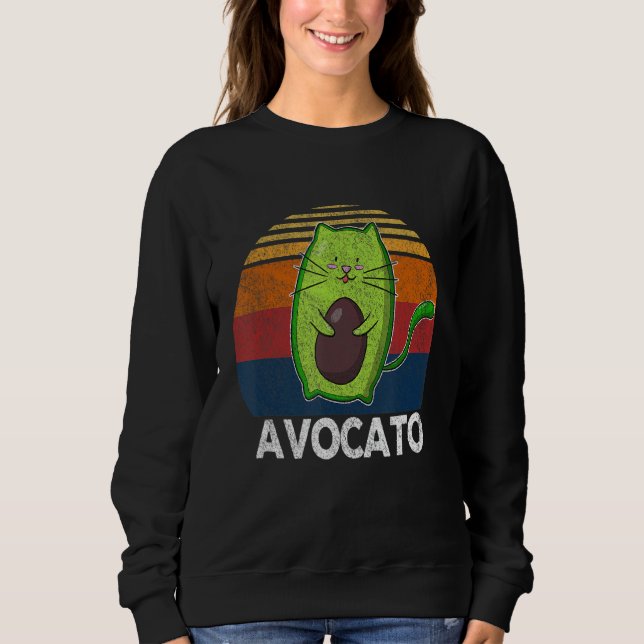 Camiseta Retro Avocato Avogato Avocado Cat Vegan (Frente)