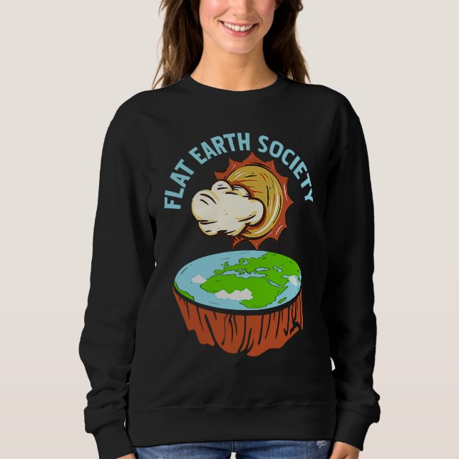 Camiseta Retro Awesome FLAT Earth Society Designs Present (Frente)