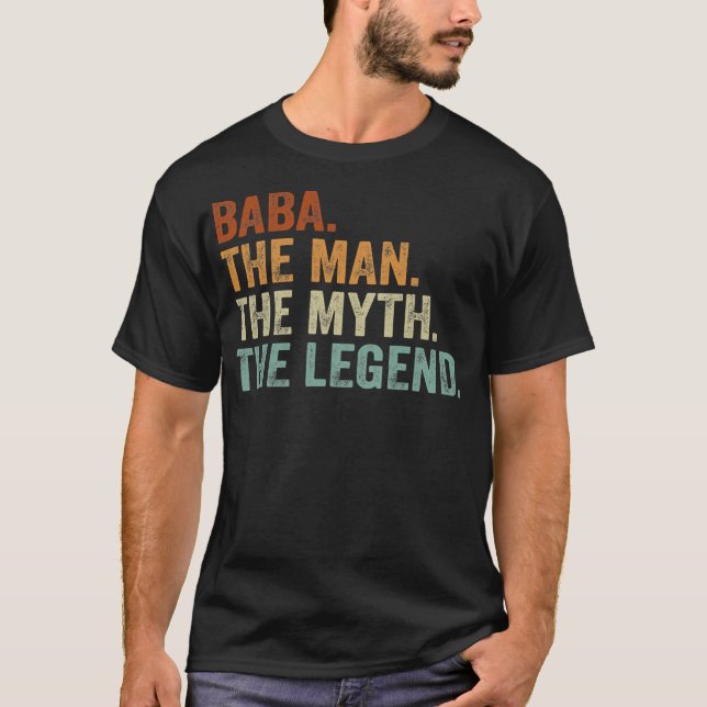 Camiseta Retro Baba O Homem Mito Vovô Pai De Legenda (Frente)