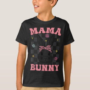 Camiseta Retrô bacana mamãe coelhinha combinando família Pá