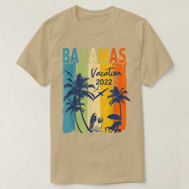 Camiseta Retro Bahamas 2022 Correspondência de Férias da Fa (Frente do Design)