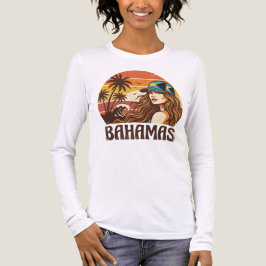 Camiseta Retro Bahamas Beach Women Summer Vacation Sunset 