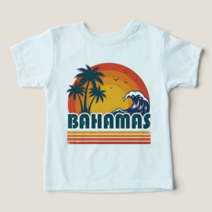 Camiseta Retro Bahamas Praia Verão Pôr do Sol 70s Palmeira