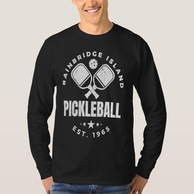 Camiseta Retro Bainbridge Island Pickleball Established 196 (Frente)