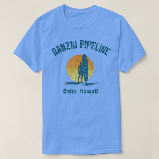 Camiseta Retro Banzai Pipeline Surfer Oahu Hawaii  (Frente do Design)