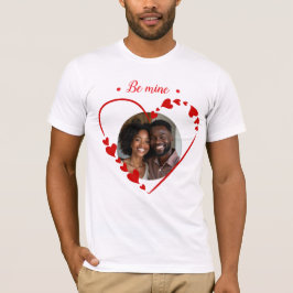 Camiseta Retro Be Mine Script & Sketch Heart Photo 