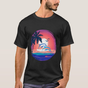 Camiseta Retro Beach Sunset 1