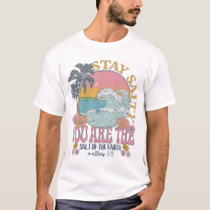 Camiseta Retro Beach Wave, Fica Salgada, Tee Cristão