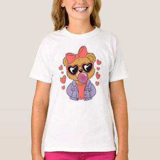 Camiseta Retro Bear Hearts | Óculos de Sol Coração Bubblegu