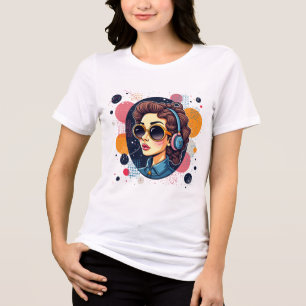 Camiseta "Retro Beats" - Na moda com Fones de ouvido