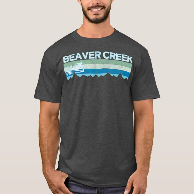 Camiseta Retro Beaver Creek Colorado Distressed Skiing (Frente)