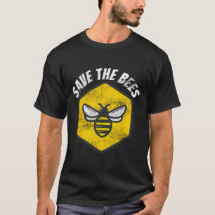 Camiseta Retrô Beekeeper Honeybee Sensibilização Salve As A