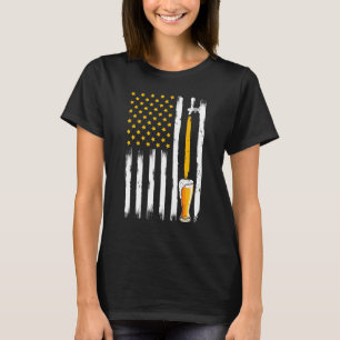 Camiseta Retro Beer American Flag Usa 4 De Julho Brewery A