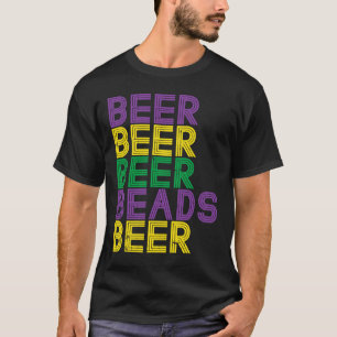 Camiseta Retro Beer Miçanga Funny Mardi Gras Party Carnival