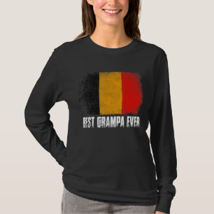 Camiseta Retro Belgium Flag Best Grampa Ever Dia de os pais