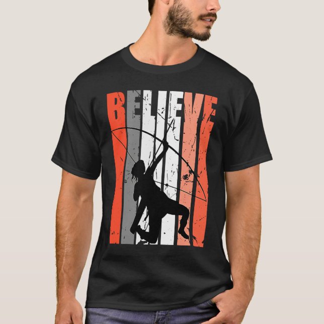Camiseta Retro Believe Archery Archer Bow Arrow Orange Whit (Frente)