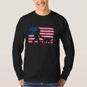 Camiseta Retro Bernedoodle 4 de julho, US Flag Pat