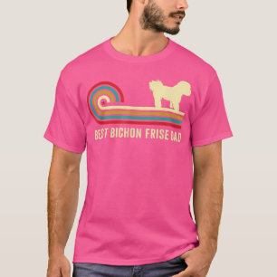 Camiseta Retro Best Bichon Frise Pai Pet Owner Dog Lover Do