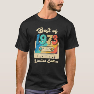 Camiseta Retro Best Of 1973 Cassette Tape 49º Aniversário D