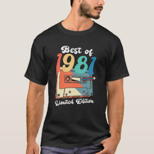 Camiseta Retro Best Of 1981 Cassette Tape aniversário de 40