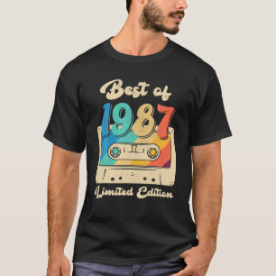 Camiseta Retro Best Of 1987 Cassette Tape 35Th Aniversário