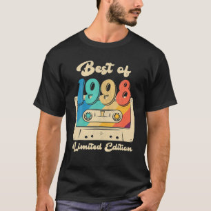 Camiseta Retro Best Of 1998 Cassette Tape 24Th Aniversário