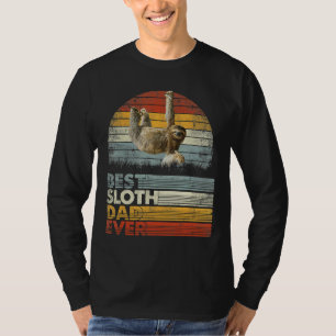 Camiseta Retro Best Sloth Pai Ever Animal 13957