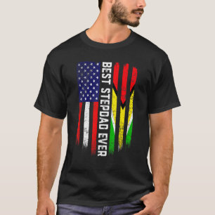 Camiseta Retro Best Stepdad Ever American Guyana Flag Fathe