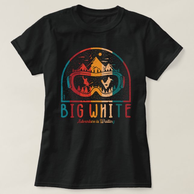 Camiseta Retro Big White Ski (Frente do Design)