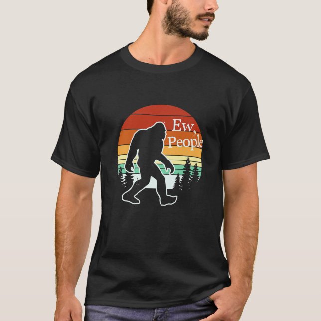 Camiseta Retro Bigfoot Ew Pessoas Engraçado Sasquatch (Frente)