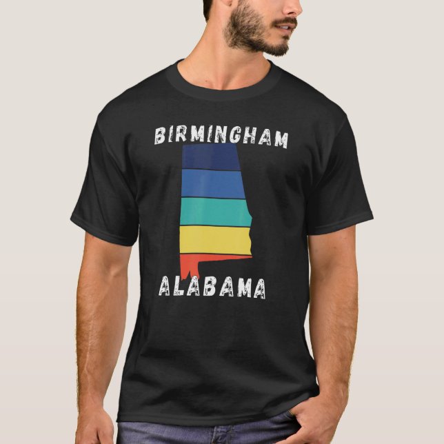 Camiseta Retro Birmingham Alabama Roupa (Frente)