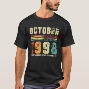 Camiseta Retro Birthday, 24 anos, incrível desde outubro