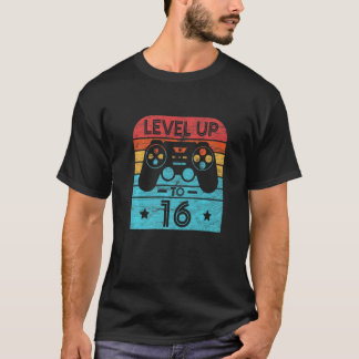 Camiseta Retro Birthday Video Game 16 Years Old Gamer Level