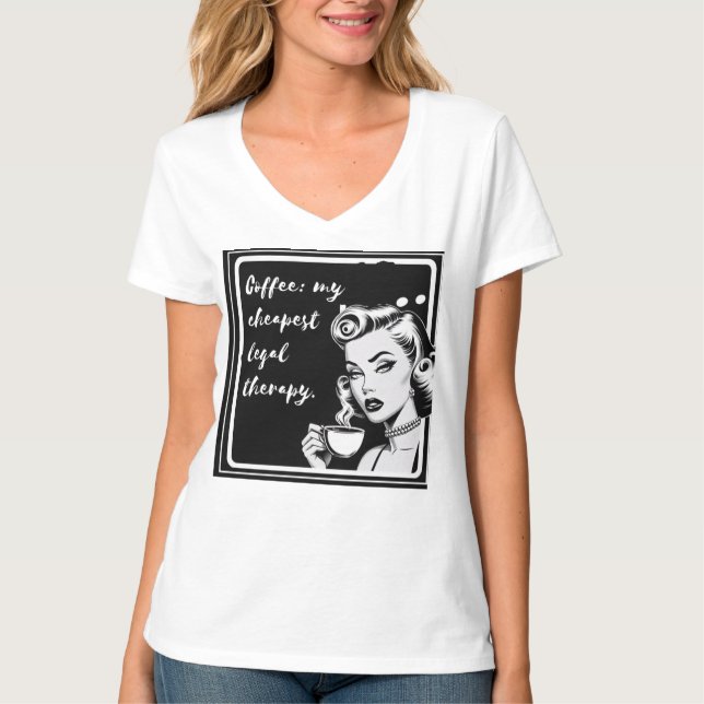 Camiseta Retro black and white design with the phrase “Coff (Frente)