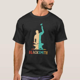 Camiseta Retro Blacksmith Hobby Legenda Forjando Negros Dia