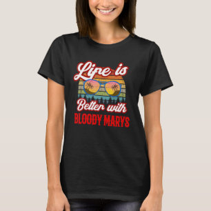 Camiseta Retro Bloody Marys Sunset Life É Melhor Com Sangue
