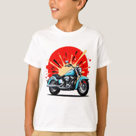 Camiseta Retro Blue Cruiser – Moto Estilo Pop Art